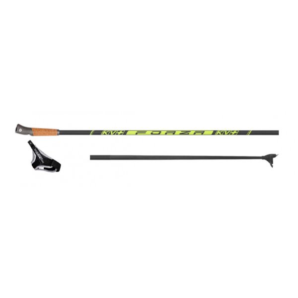 Палки лыжные карбоновые KV+ Forza Clip Yellow 100% Carbon (177,5см)