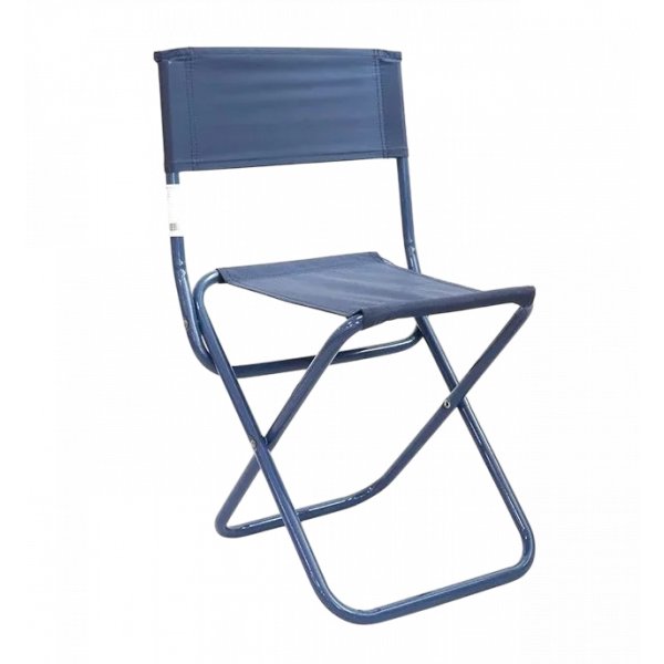 Стул туристич. СЛЕДОПЫТ складной со спин.,мал. 320x340x580мм, труба сталь 16x1 мм (т. синий)/5/