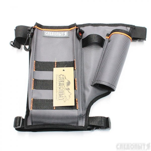 Сумка рыболовная поясная СЛЕДОПЫТ Fishing Pocket Hip, 30х22х6 см, цв. серый + 1 коробка LUNO 18/6/