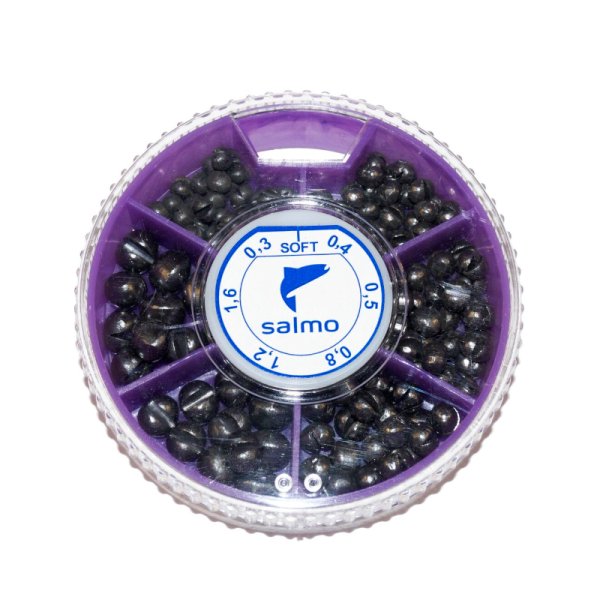 Грузила Salmo ДРОБЬ SOFT мягкий 6 секц. 0.3-1.6г 100г набор 3