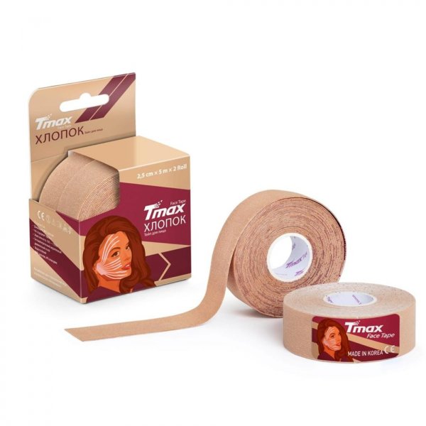 Тейп кинезиологический Tmax Beauty Tape, 2.5 см*5м*2 рул., бежевый