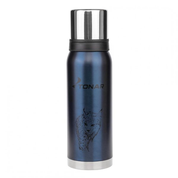 Термос 1200ML синий (2 крышки+кружки) Рысь