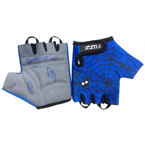 Велоперчатки детские FUZZ SPIDER сине-черные, р-р 10/XL (для 8-10 лет), GRIP GEL