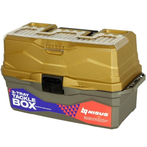 Ящик для снастей Tackle Box трехполочный NISUS золотой (N-TB-3-GO)
