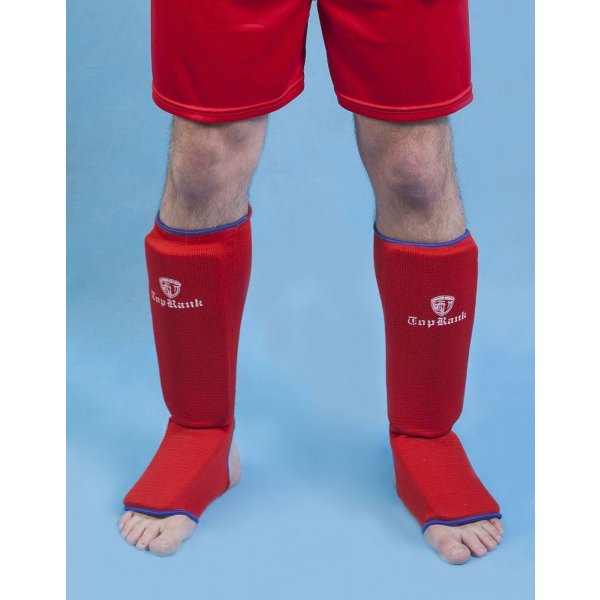 Защита голени со стопой TopRank, красный, S