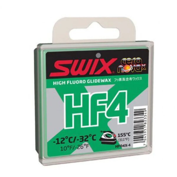 Парафин SWIX HF4X Green -12/-32 °С, 40гр., зеленый высокофтористый