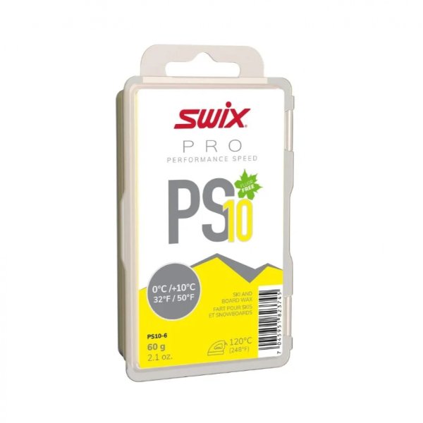 Парафин SWIX PS10 Yellow, 0°C/+10°C, 60g