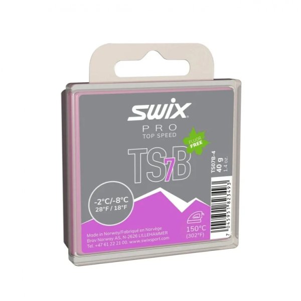 Парафин SWIX TS7 Black, -2°C/-8°C, 40g