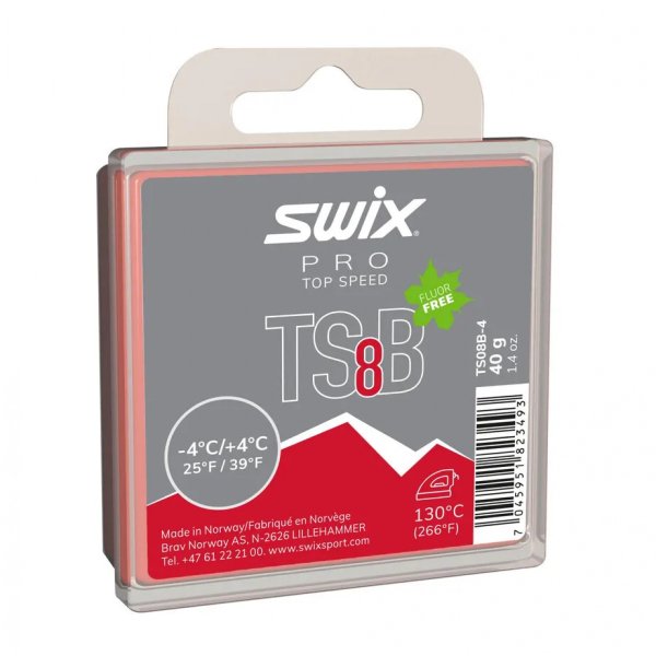 Парафин SWIX TS8 Black,  -4°C/+4°C, 40g