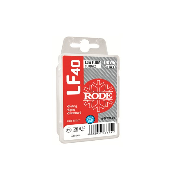 Низкофтористый парафин скольжения твердый RODE Low Fluor Glider -1C°...-6C° 60g