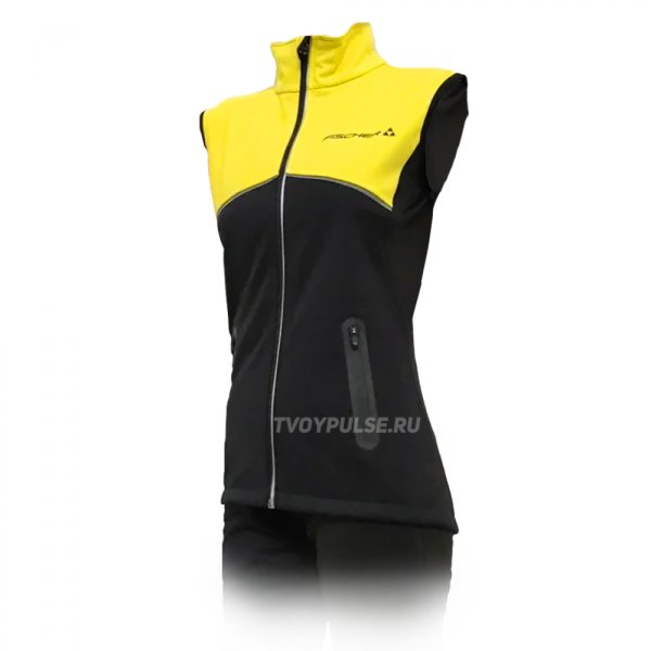 Жилет FISCHER Softshell женский, черно-лимонный, р-р 42 (XS)