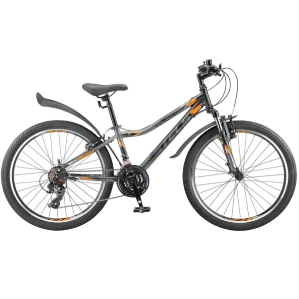 Велосипед Stels Turbo 410 V, колесо 24, Черный/Серый/Оранжевый, рама 12