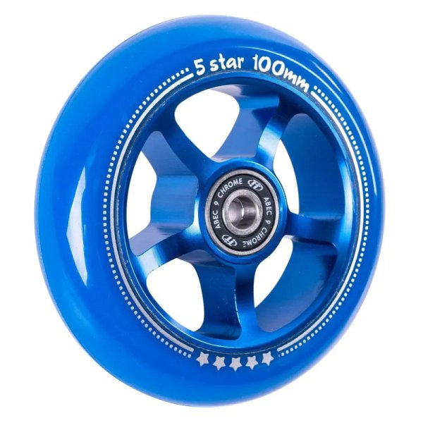 Колесо для трюкового самоката Tech Team 100*24мм 5 star blue