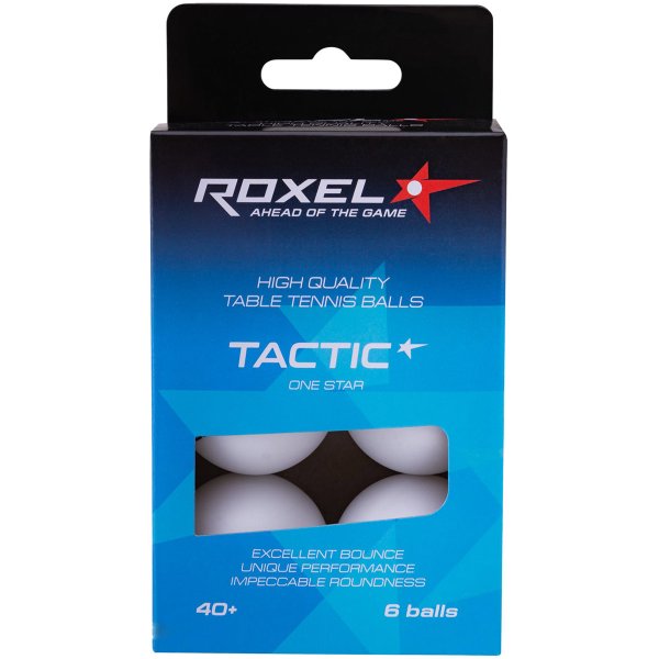 Мяч н/т Roxel 1* Tactic, белый (6шт.)
