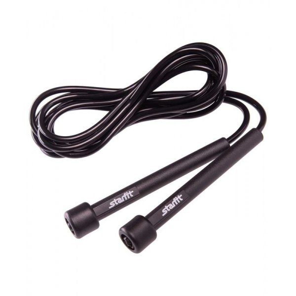 Скакалка STARFIT RP-101 ПВХ с плаcтиковой ручкой, черная, 3м