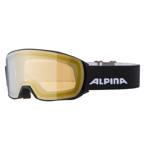 Маска горнолыжная ALPINA Nakiska Q-Lite Black Matt/Q-Lite Gold S1 (M)