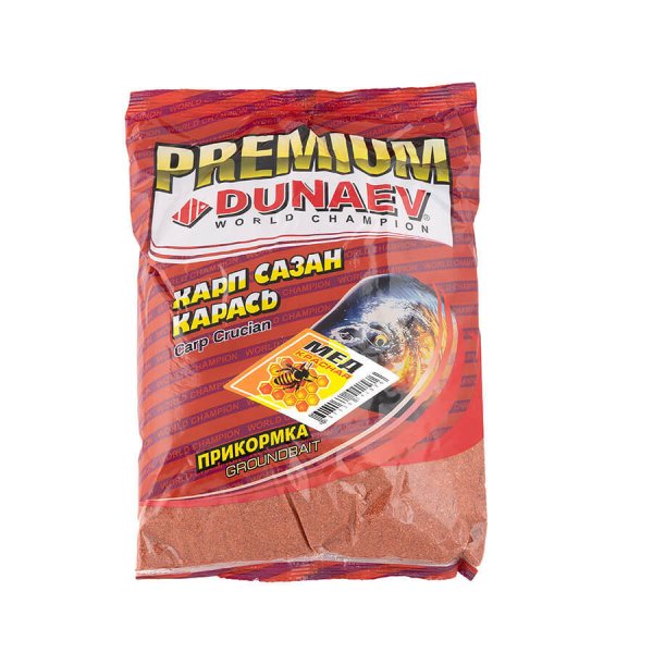 Прикормка DUNAEV-PREMIUM 1кг Карп-Сазан Мед красная
