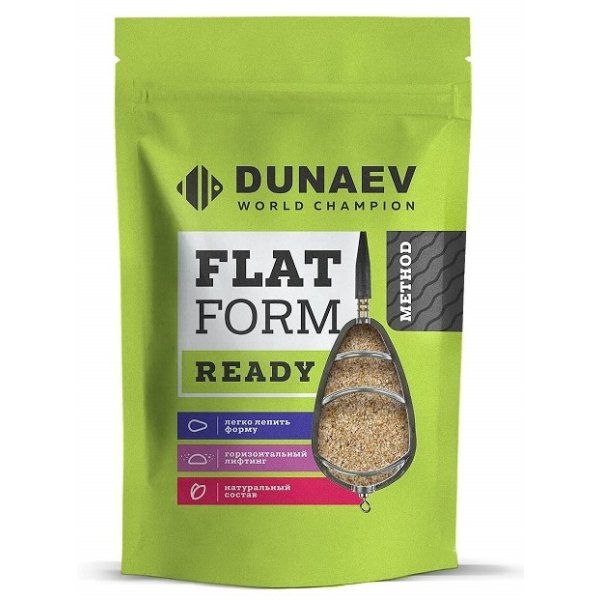 Прикормка DUNAEV Flat Feeer Ready 1кг, Клубника