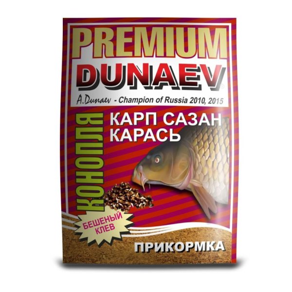 Прикормка DUNAEV-PREMIUM 1кг Карп-Сазан Конопля