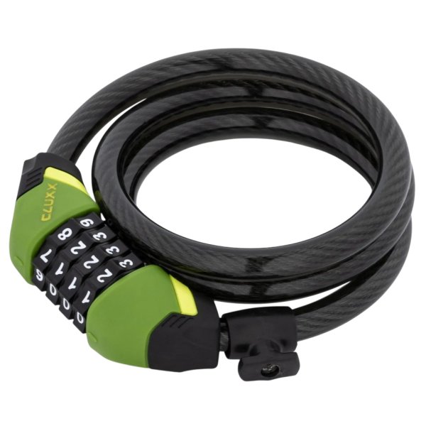 Замок противоугонный CLUXX Gardia 850C, 8х1500 мм, Green/Black