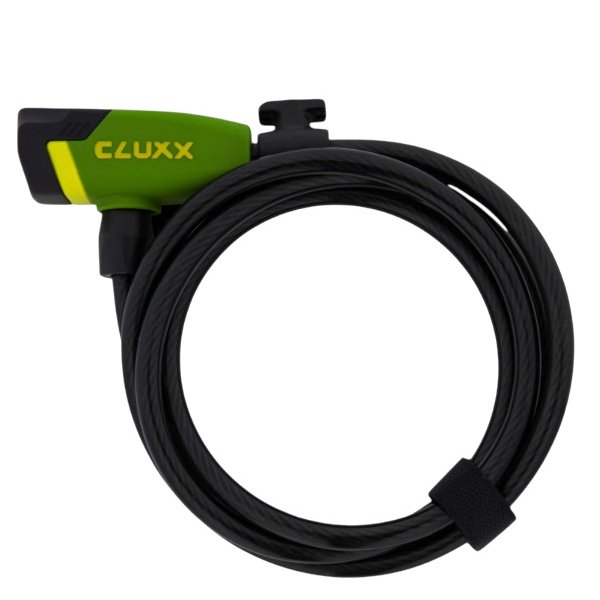 Замок противоугонный CLUXX Gardia 850K, 8х1500 мм, Green/Black