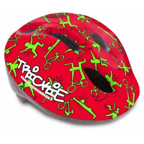 Шлем AUTHOR с сеточкой Trickie 151 Red/Grn детский/подр. 8отв. красно-зеленый 49-56см