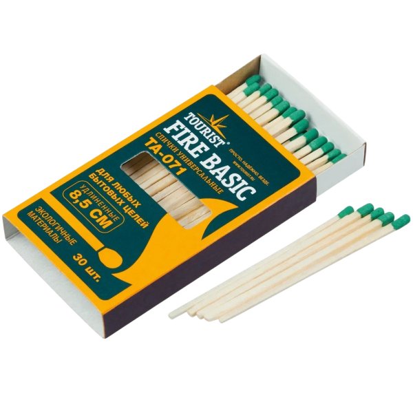 Спички универсальные FIRE BASIC (TA-071), 8,5 см, 30 шт., «Tourist»