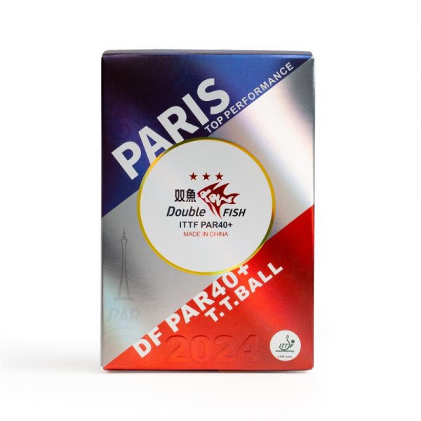 Мяч н/т DOUBLE FISH PARIS 2024 Olympic Games 3***,PAR40+, ITTF Appr,ABS,уп.6 шт
