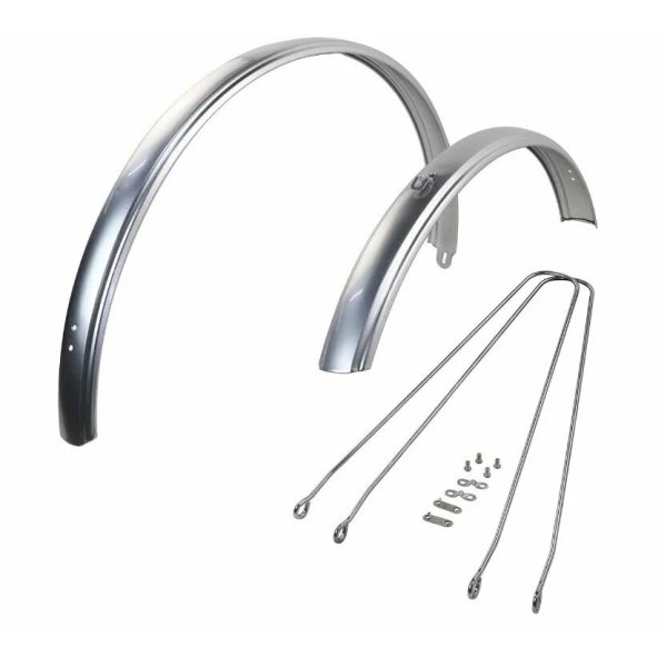 Крылья 28 HD-1 полноразмерные стальные хромированные, комплект