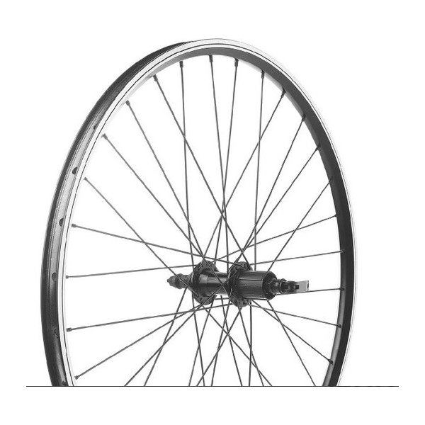 Колесо заднее 26, двойной обод, втулка под кассету, под дисковый тормоз