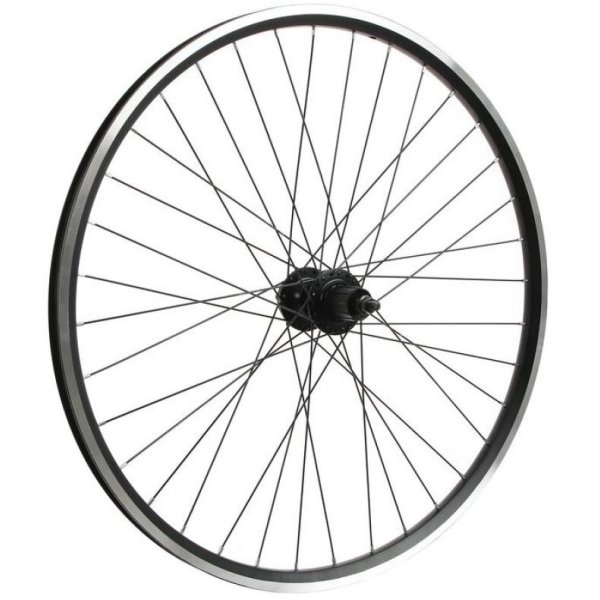 Колесо заднее 26, двойной обод, втулка под кассету, п/п, под дисковый тормоз