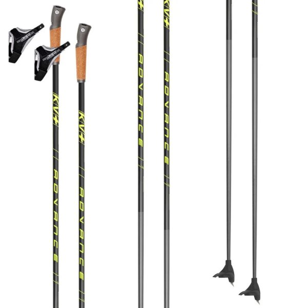 Палки лыжные карбоновые KV+ ADVANCE Clip (165см)