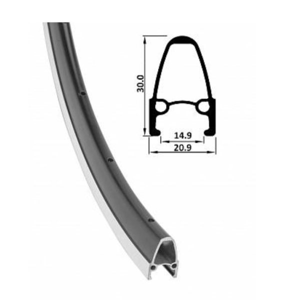 Обод 28 (700C) XR-30 700x622x24 спицы, алюминиевый, фрезерованные боковины