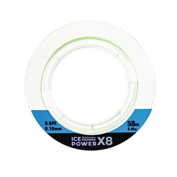Леска плетеная (шнур) ZanderMaster ICE POWER 8x. Ø - 0,12мм, тест 7,5кг, 50м