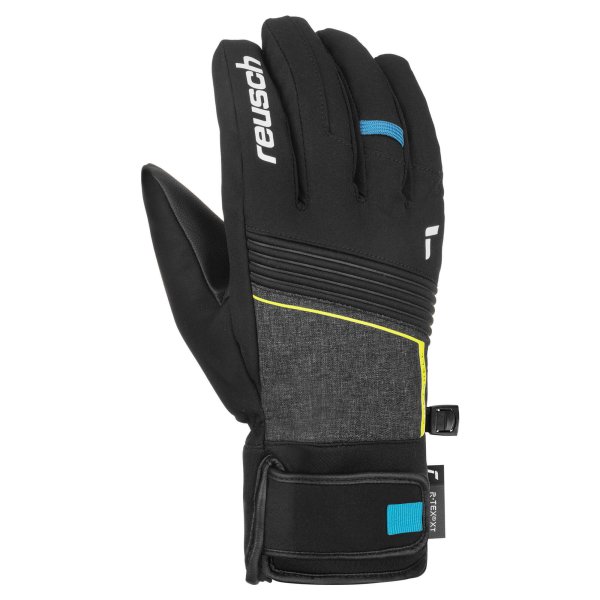 Перчатки REUSCH Louis R-Tex XT Black Melange/Safety Yellow/Brilliant Blue (дюйм:7,5)