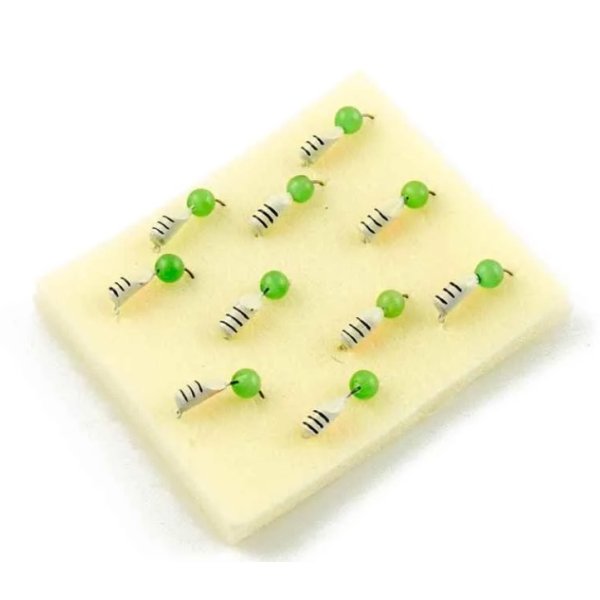 Мормышка МастИв Безнасадка 3 белый, кошачий глаз, 0,7гр. (зеленый)