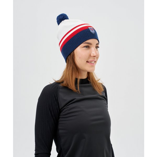 Шапка Nordski Move White/Red/Blue (one size)