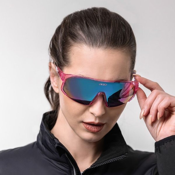 Очки спортивные KV+ ALPHA glasses pink crystal, lens peach red