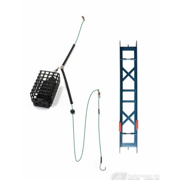 Оснастка фидерная Яман «Лещ», кормушка 60 г, плетеный шнур 0,25 мм, крючок №6 Chinu Ring, на мотовил