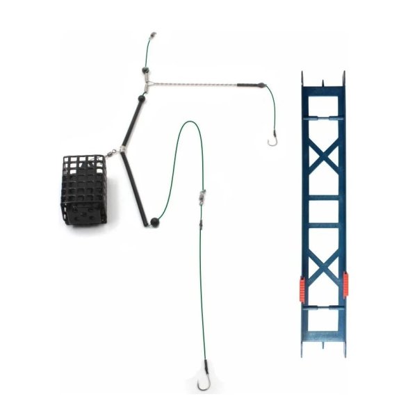 Оснастка фидерная Яман «Лещ №3», кормушка 120 г, отвод 12 см, плетеный шнур 0,25 мм, крючок №6 Chinu