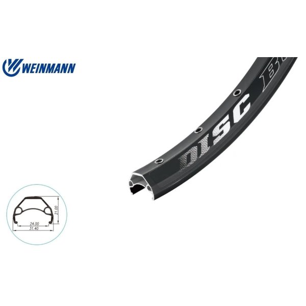 Обод 29” WEINMANN DISC BULL, 32Н, двойной, черный