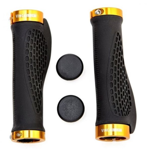 Грипсы 130 мм Vinca sport H-G 127 цвет черный с зажимами золотыми