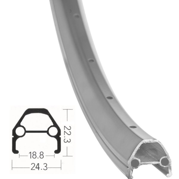 Обод 20 36H STELS двойной алюминиевый серебристый с проточкой