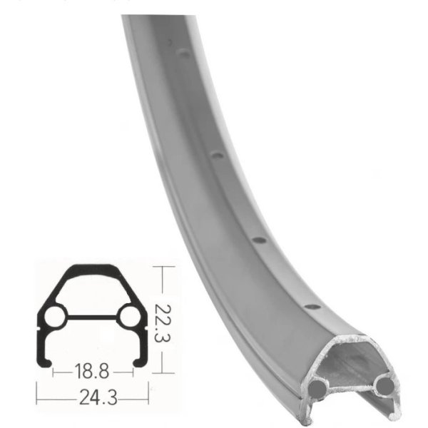 Обод 24 36Н STELS двойной алюминиевый серебристый с проточкой