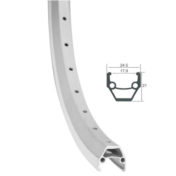 Обод 27.5 32Н HLQC-02AB JHT двойной алюминиевый серебристый с проточкой
