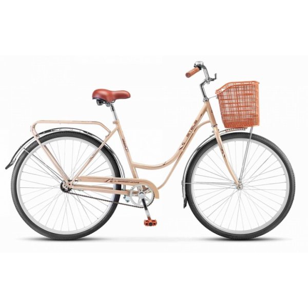 Велосипед Stels Legenda 320 28C с корзиной, колесо 28, светло-бежевый, рама 20