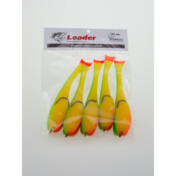 Поролоновая рыбка Leader на двойнике 140мм цв.24 UV уп.5шт
