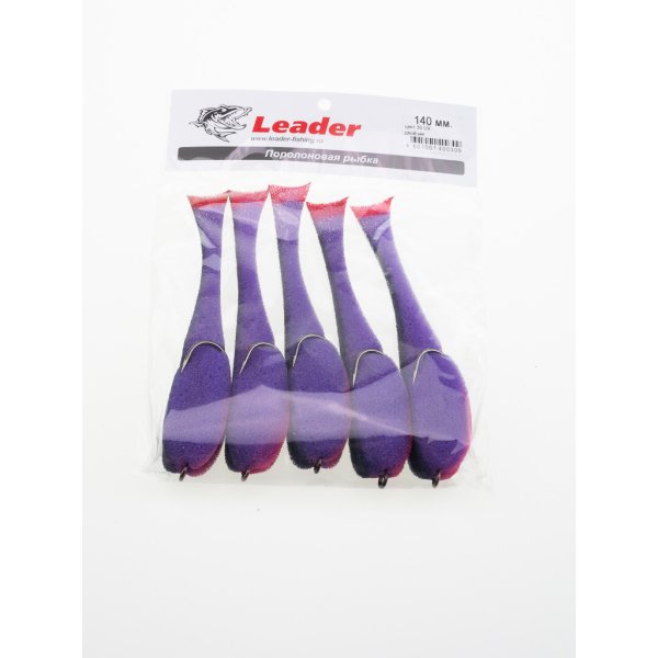 Поролоновая рыбка Leader на двойнике 95мм цв.30 UV уп.5шт.	