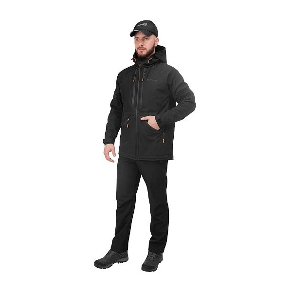 Костюм мужской КУМИР софт-шелл 5/5К черный р. 48/170-176 Nisus