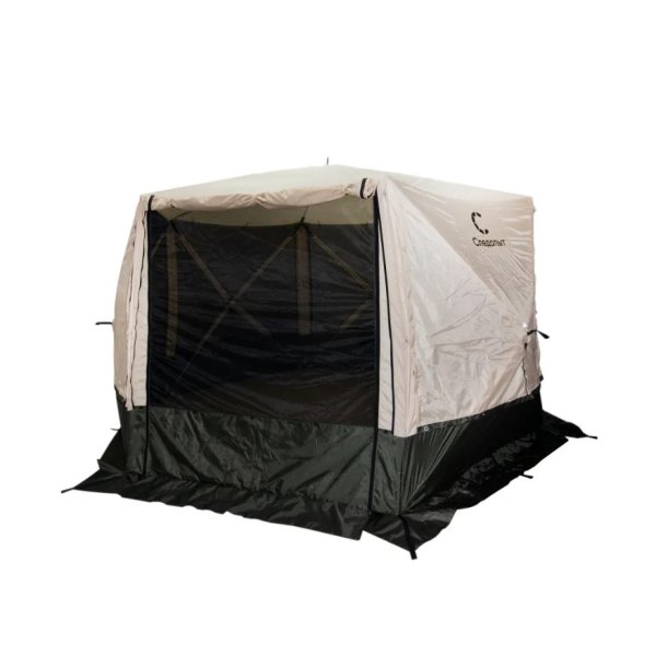 Шатер СЛЕДОПЫТ быстросборный, 6 стен, 3,35x3,85 м, h-2,25 м, S по полу 9,3 кв.м, цв. WATERFALL